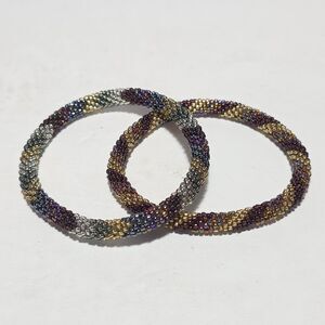 2 Sashka 8" Beaded Bracelets Handmade